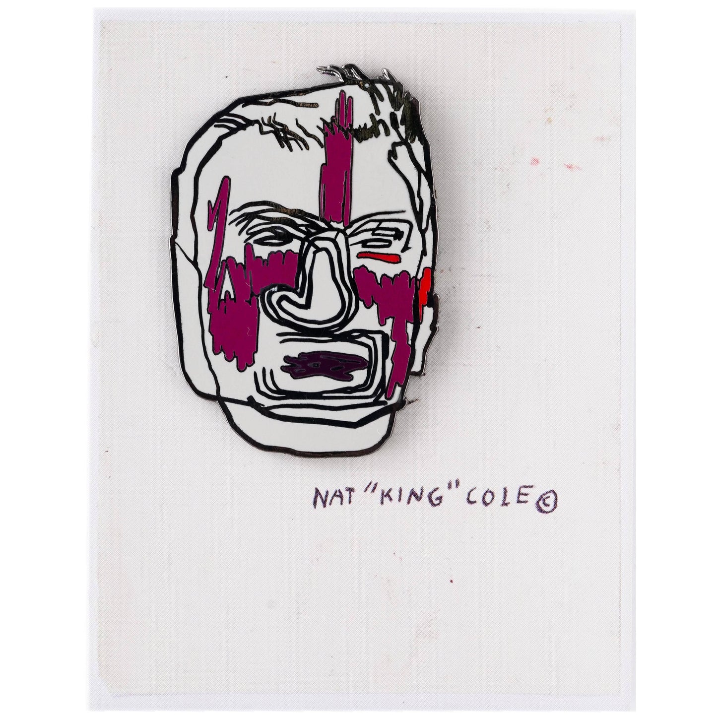 Nat "King" Cole Postcard and Pin - JEAN-MICHEL BASQUIAT - PINTRILL