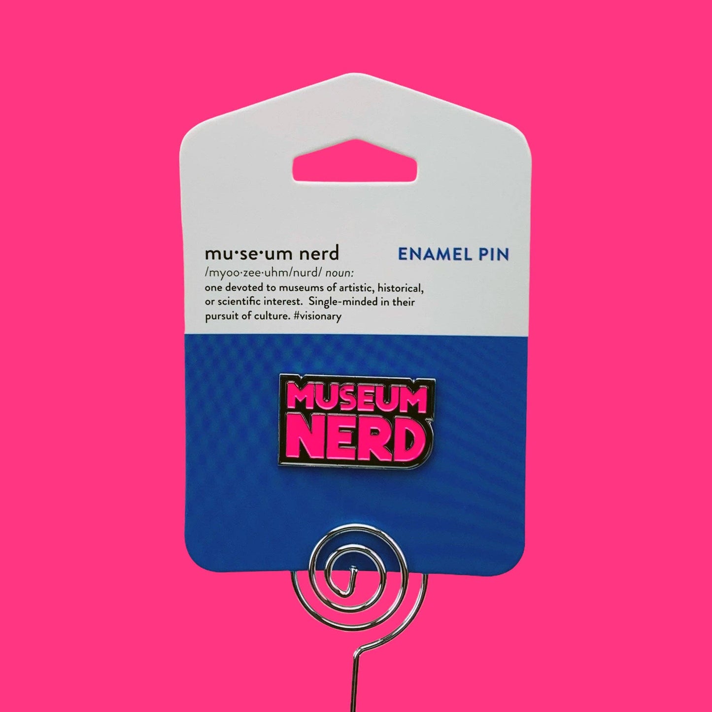 Museum Nerd Classic Hot Pink Enamel Pin