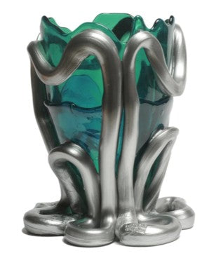 Corsi - Indian Summer Vase - Clear Emerald, Matt Silver - S