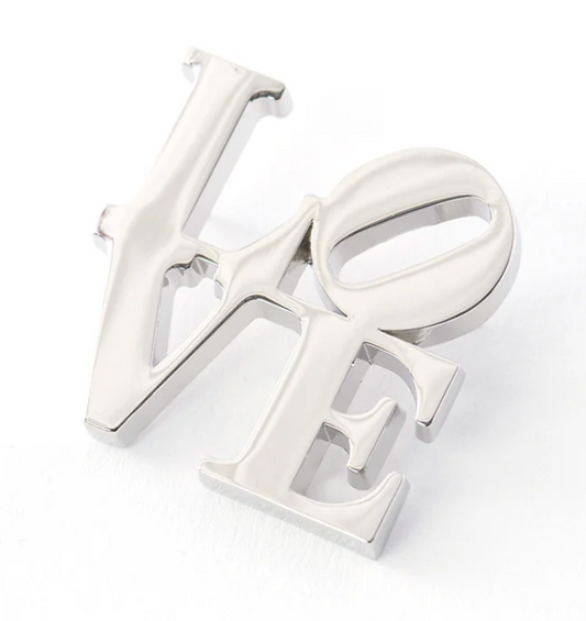 LOVE Pin - Silver - ROBERT INDIANA - PINTRILL