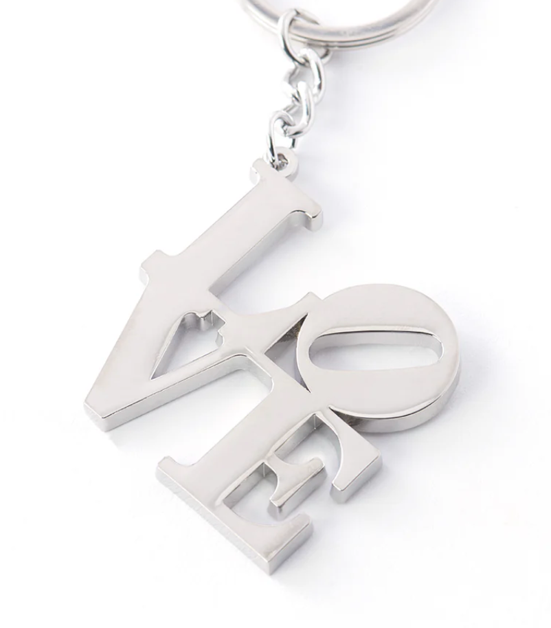 PINTRILL - ROBERT INDIANA - Love Keychain- Silver