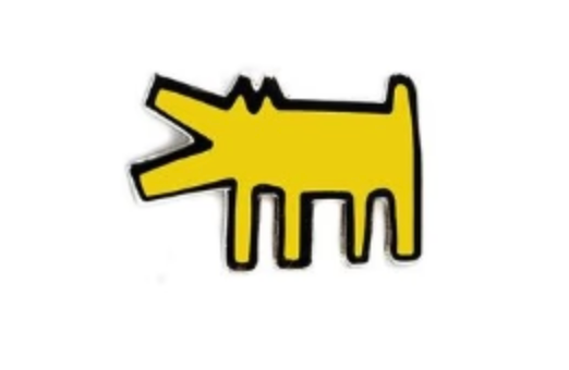 PINTRILL - KEITH HARING - Barking Dog Pin - Yellow