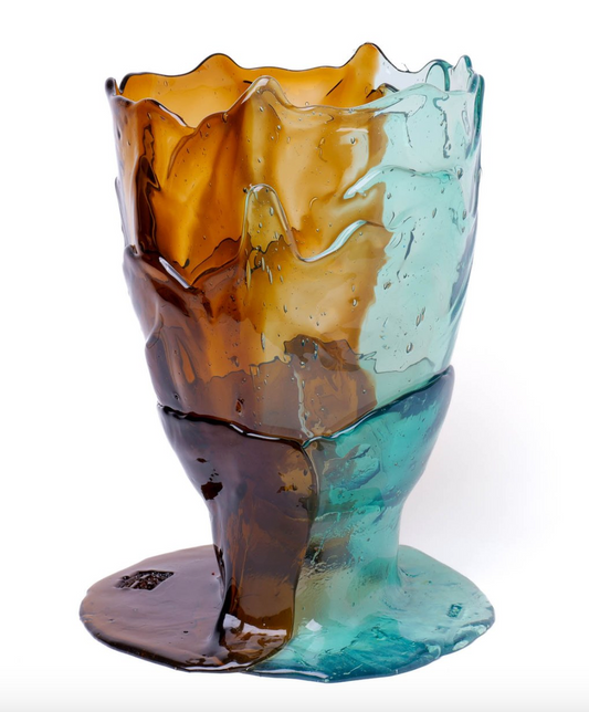 Corsi Twins C Vase - Large - Aqua, Brown