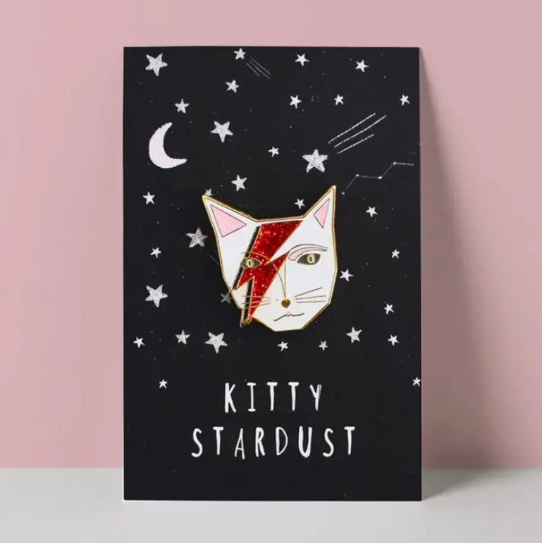 Kitty Stardust Cat Musician Pin