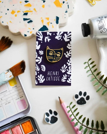 Henri Catisse Cat Artist Pin