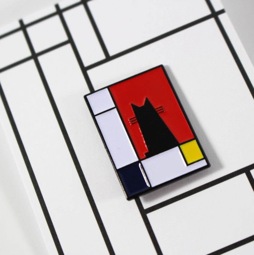Meowdrian Cat Artist Pin