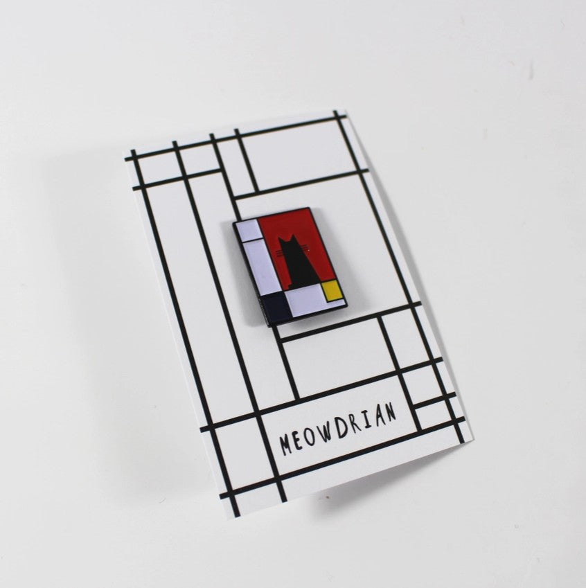 Meowdrian Cat Artist Pin