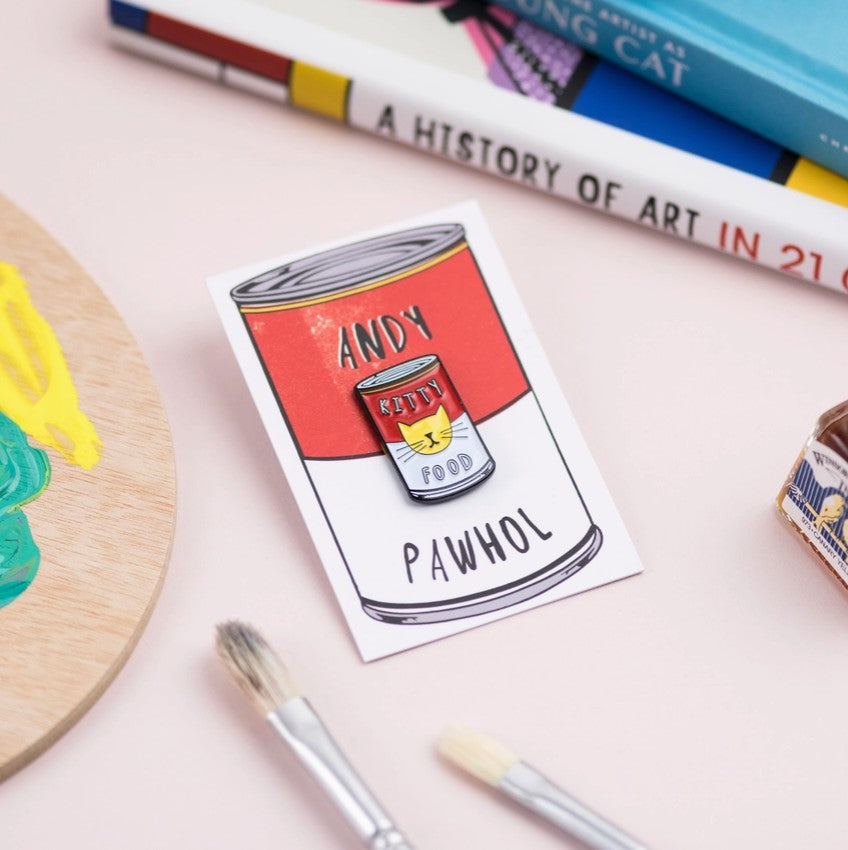Andy Pawhol Cat Artist Pin