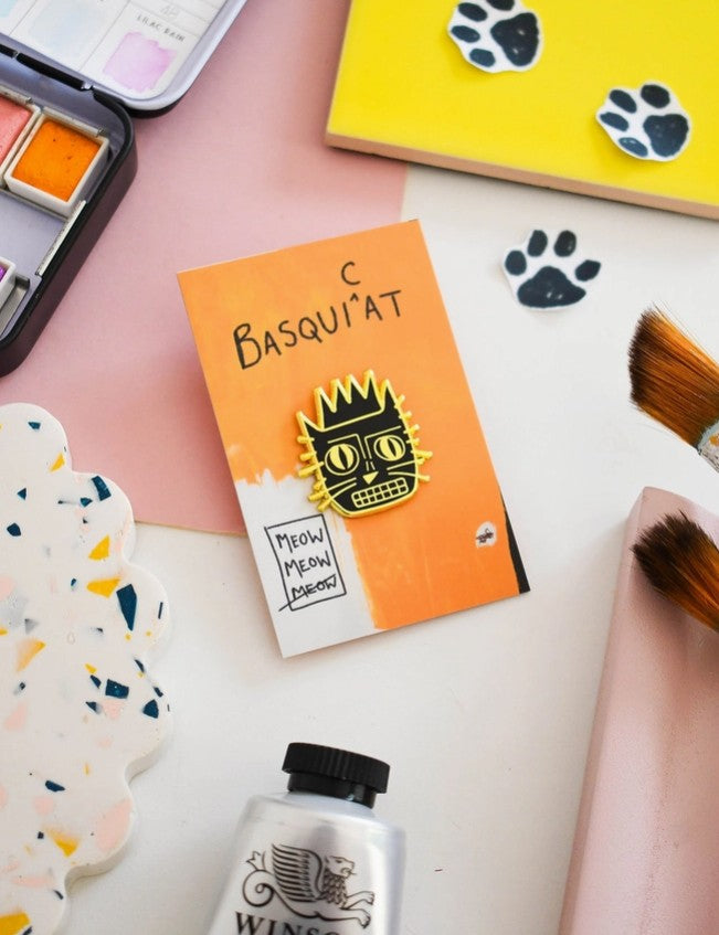 Basquicat Cat Artist Pin
