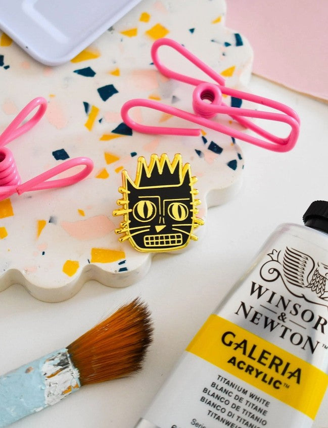 Basquicat Cat Artist Pin