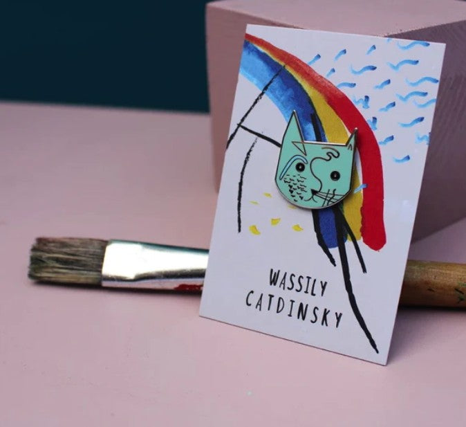 Wassily Catdinsky Cat Artist Pin