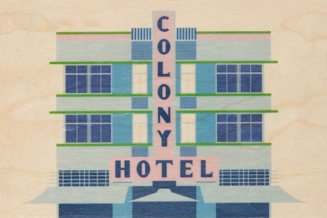 Wood Postcard Miami Colony