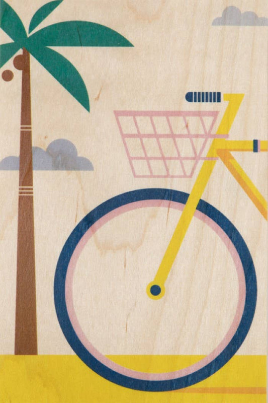 Wood Postcard Miami Miabike