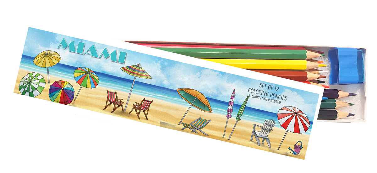 Miami Coloring Pencil Box Set