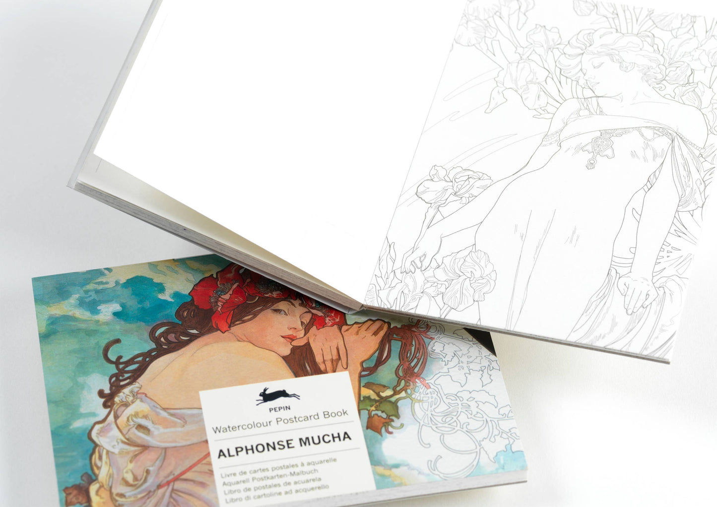 Alphonse Mucha Watercolour Postcard Book
