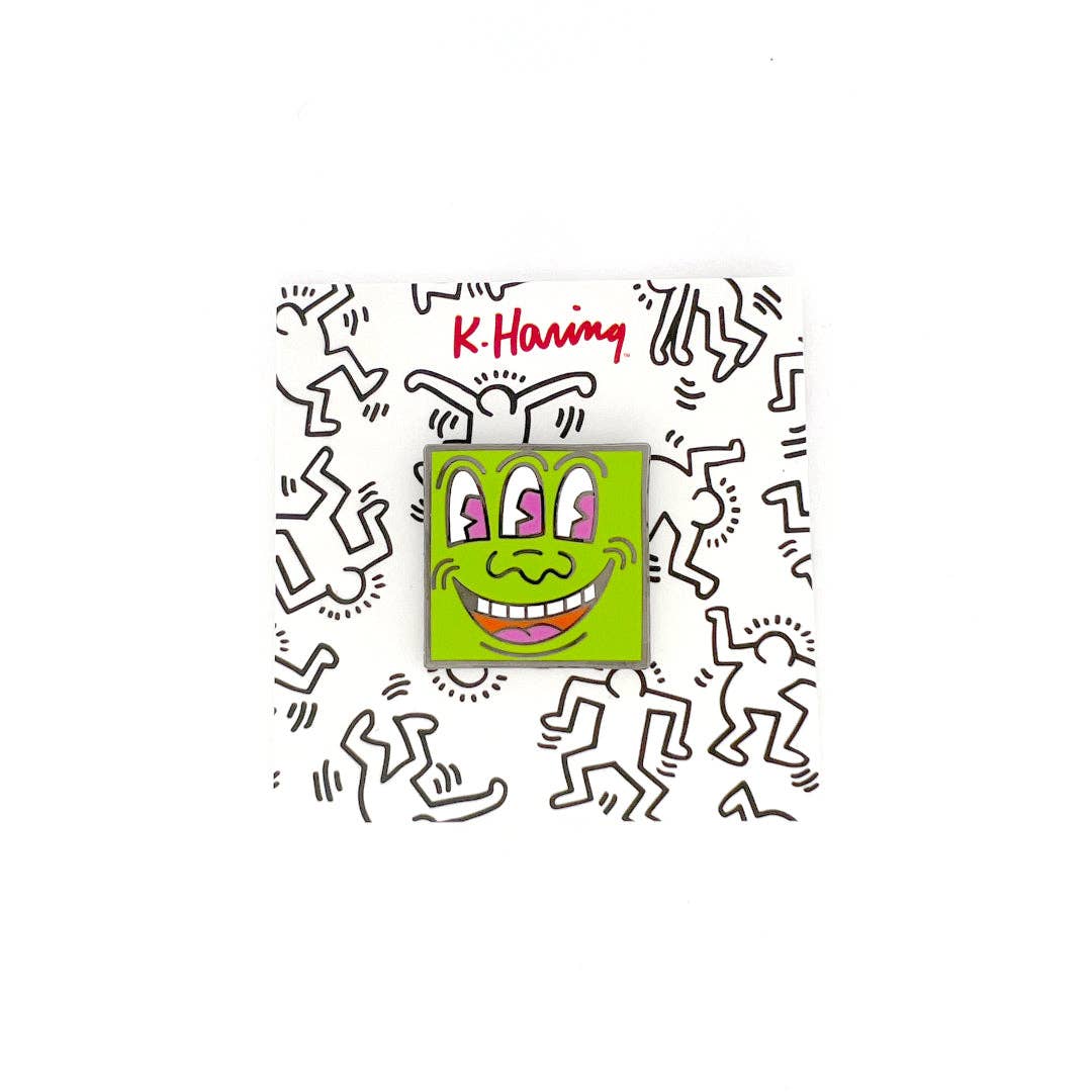 Keith Haring - Green 3 Eyed Monster Pin
