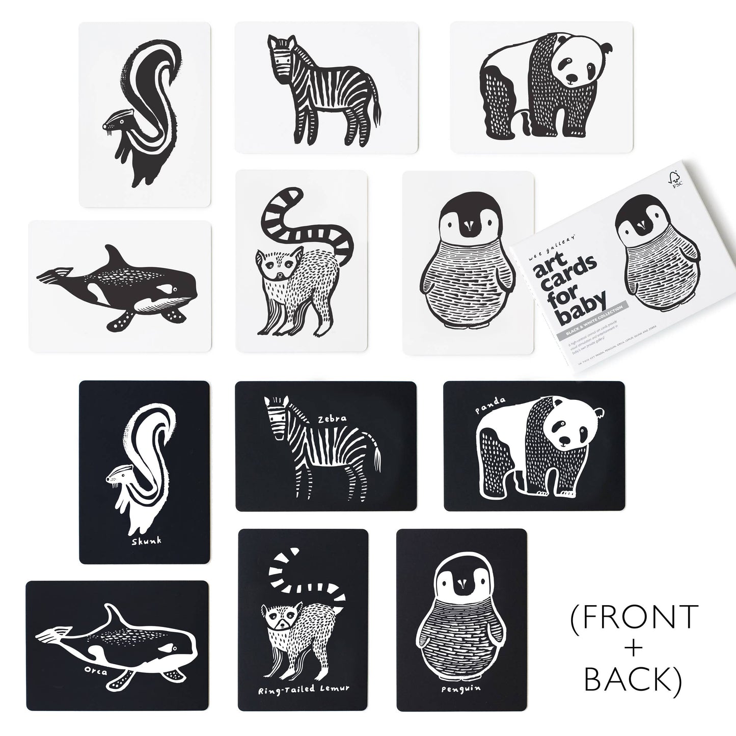 Art Cards for Baby - Black and White Animals