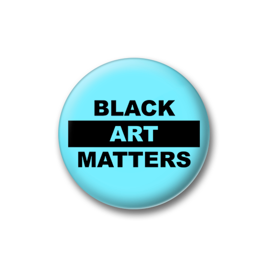 Willie Cole Black Art Matters Teal Button