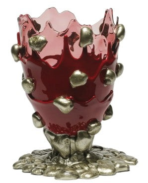 Corsi Nugget Vase - Clear Pink, Matt Cherry, Bronze - S