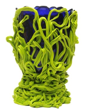 Corsi - Spaghetti Special Vase - Clear Blue and Matt Lime - S