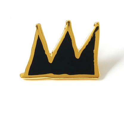 PINTRILL-JEAN-MICHEL BASQUIAT - Crown Pin - Black And Gold