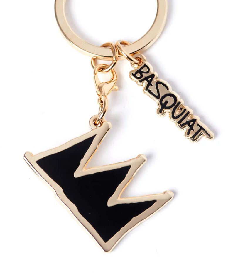 PINTRILL - JEAN-MICHEL BASQUIAT - Crown Keychain - Black and Gold