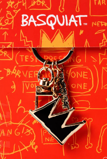 PINTRILL - JEAN-MICHEL BASQUIAT - Crown Keychain - Black and Gold