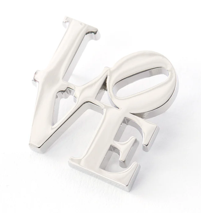 PINTRILL - ROBERT INDIANA - Love Pin - Silver