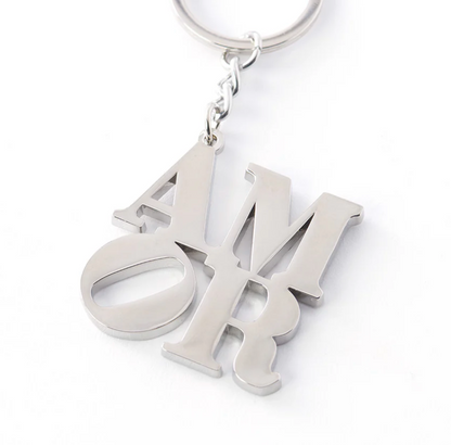 PINTRILL - ROBERT INDIANA - Amor Keychain- Silver