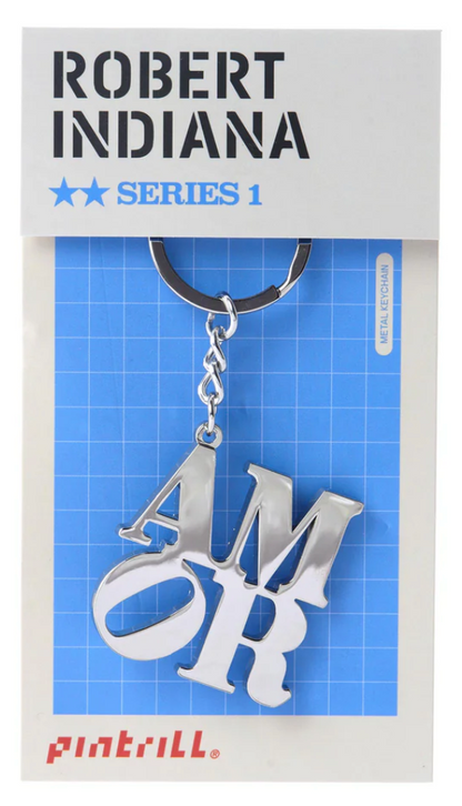 PINTRILL - ROBERT INDIANA - Amor Keychain- Silver