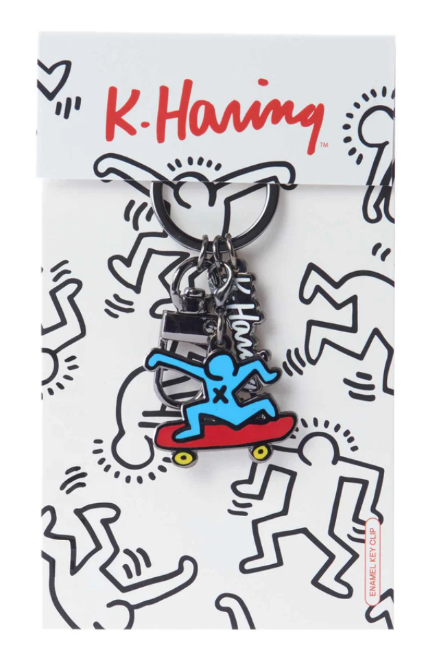 PINTRILL - KEITH HARING - - Skateboarder Keychain