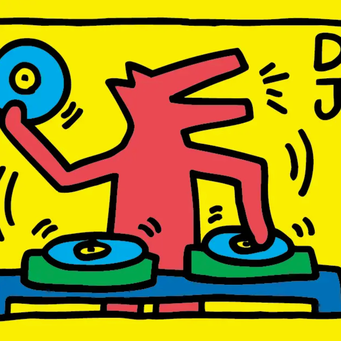 DJ Dog by Keith Haring - Die-Cut Sticker