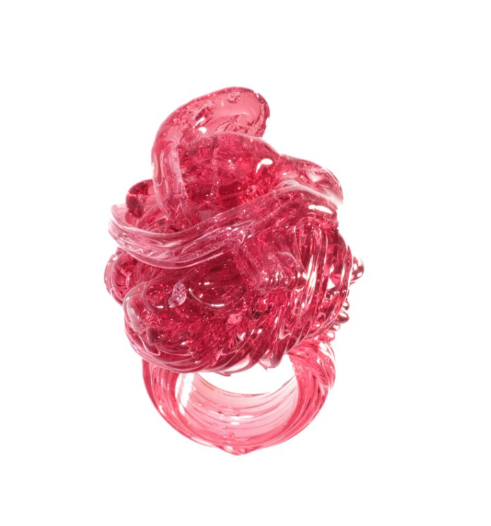 Corsi Spaghetti Ring CIear Fuchsia