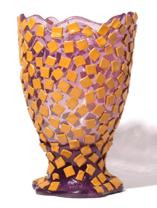 Corsi Rock Vase - Small - Clear Lilac And Matt Ochre