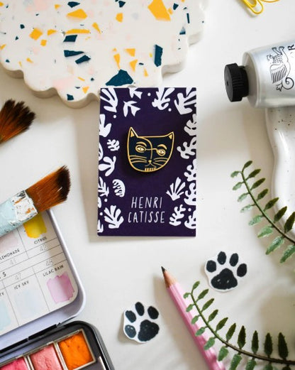 Henri Catisse Cat Artist Pin