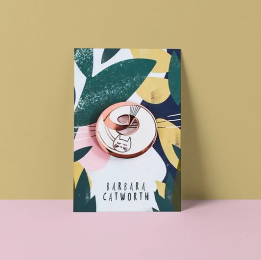 Barbara Catworth Cat Artist Pin