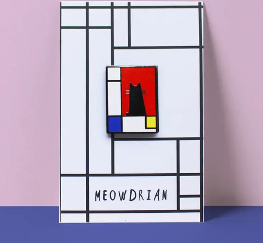 Meowdrian Cat Artist Pin
