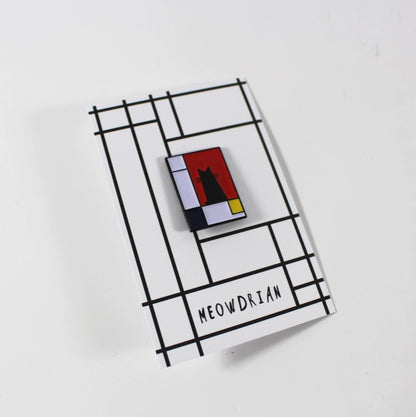 Meowdrian Cat Artist Pin