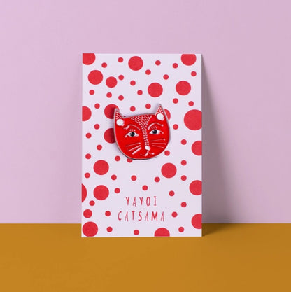 Yayoi Catsama Cat Artist Pin