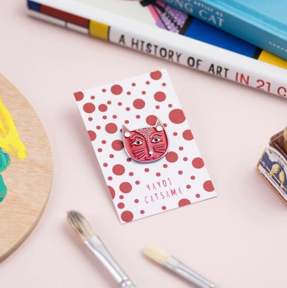 Yayoi Catsama Cat Artist Pin