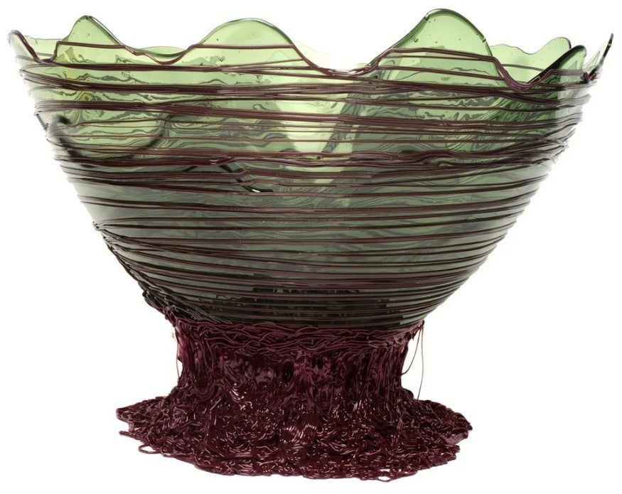 Corsi - Ogiva Vase - Clear Bottle Green And Matt Aubergine - Large