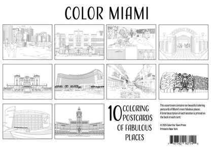 Miami Coloring Postcards - Set of 10 unique designs