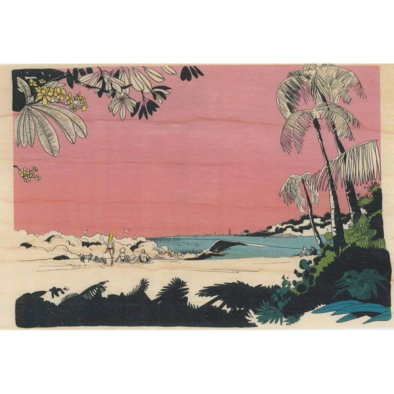 Wood Postcard Ride Pink Paradise