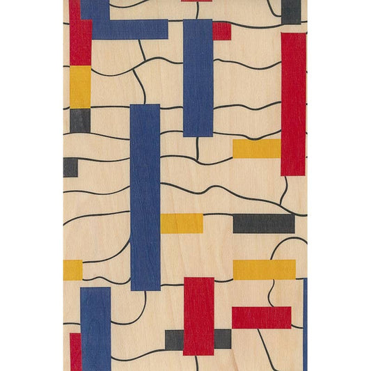 Wood Postcard AI Mondrianesque