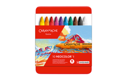 Set of 10 NEOCOLOR I Pastels in Metal Box