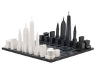 new york city chess set with city map board