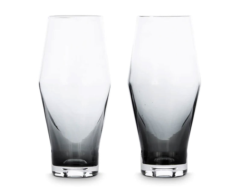 tank beer glasses black - set of 2