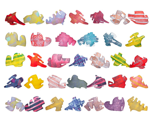 Marcie Paper "Shapes to Cuddle" Pillows in collaboration with Allan McCollum