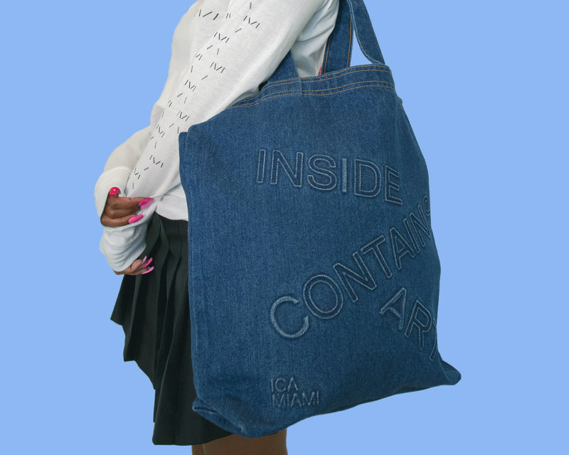 ICA Miami "Inside Contains Art" Denim Tote Bag